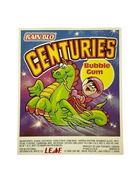 Rain-Blo Centuries Bubble Gum Vending Machine Display Card 1994 Leaf Brands